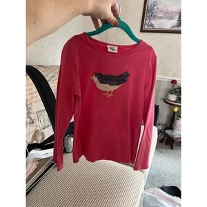 Mini Boden girls‎ long sleeve bird application shirt 7-8